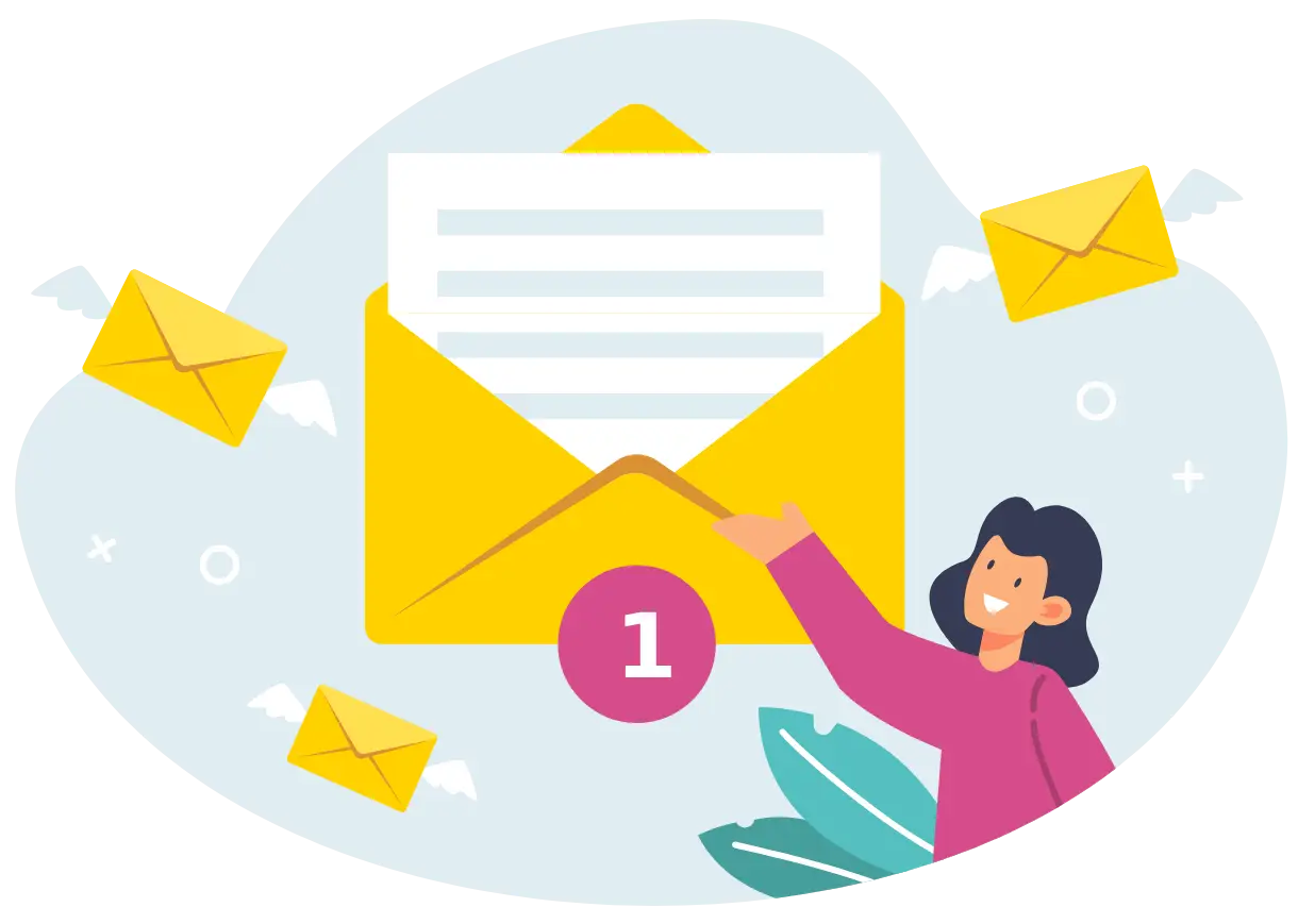 Purchase receipt and account notification emails