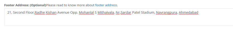 Footer address 