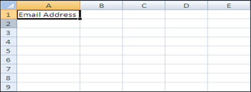 Create a column for the email address